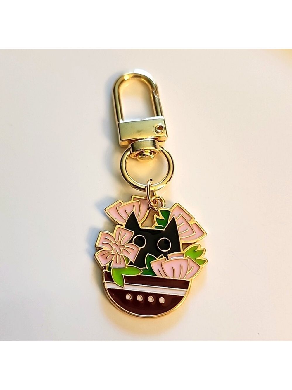 Mischievous CAT  ZIPPER Pull purse charm   Charm bracelet Lobster claw EO